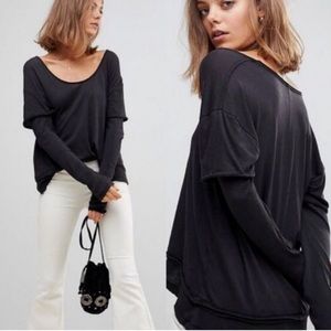 Free People Magic Layered Top black Size Small
